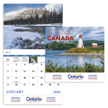 Scenic Canada Appointment Wall Calendar - Stapled